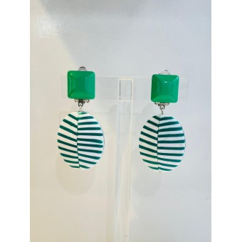 CARACAS Vert & blanc PM - Francine BRAMLI Paris