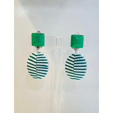 CARACAS Vert & blanc PM - Francine BRAMLI Paris
