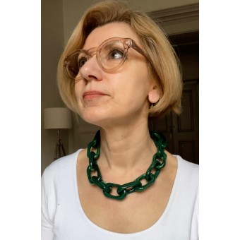 KARL Mailles ovales, Vert - Francine BRAMLI PARIS collier
