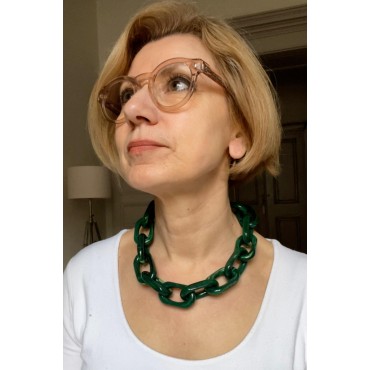 KARL Mailles ovales, Vert - Francine BRAMLI PARIS collier