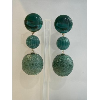 DANILA vert et perle en cuir de Galuchat - Francine BRAMLI Paris