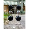 MALIA 2 perles Noir & gris - Francine BRAMLI Paris