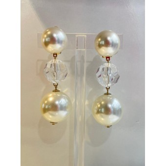 BENIE Perles Nacrée et transparente facettée - Francine BRAMLI Paris