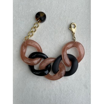 ANTHONY Maillons Noir & mat, doré pailleté - FRANCINE BRAMLI Paris bracelet