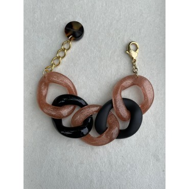 ANTHONY Maillons Noir & mat, doré pailleté - FRANCINE BRAMLI Paris bracelet