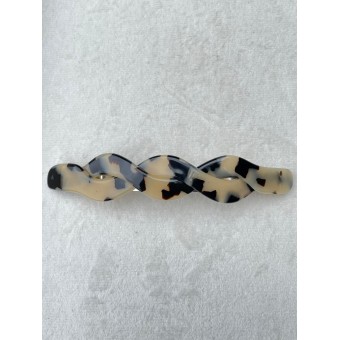 Barrette JULIA écaille Tokyo blanc - FRANCINE BRAMLI Paris