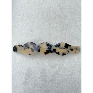 Barrette JULIA écaille Tokyo blanc - FRANCINE BRAMLI Paris