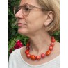 Collier DEMBA perles Corail & gorgone - FRANCINE BRAMLI Paris