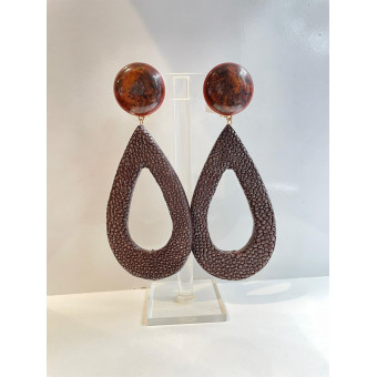 ESTELLE cuir marron  - Francine BRAMLI Paris