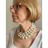 JOSEPHINE Perles nacrées 3 rangs - Francine BRAMLI Paris collier