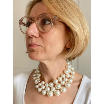 JOSEPHINE Perles nacrées 3 rangs - Francine BRAMLI Paris collier