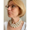JOSEPHINE Perles nacrées 3 rangs - Francine BRAMLI Paris collier