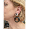 VANILLE marron kaki Cabochon miroir - Francine BRAMLI Paris
