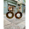 VANILLE marron kaki Cabochon miroir - Francine BRAMLI Paris