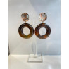 VANILLE marron kaki Cabochon miroir - Francine BRAMLI Paris