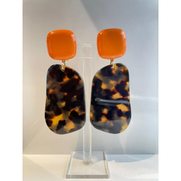 ROSALINE écaille & orange - Francine BRAMLI Paris