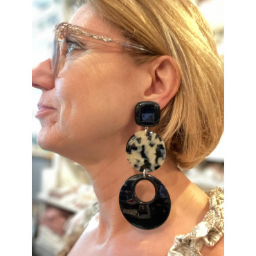 EVINE écaille blanc & noir - Francine BRAMLI Paris