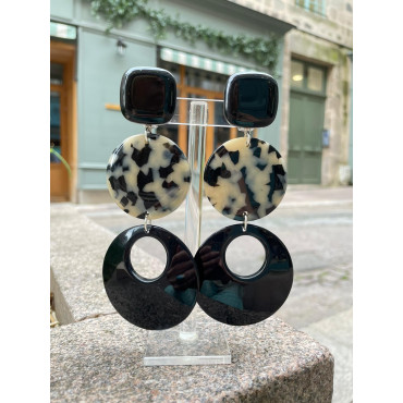 EVINE écaille blanc & noir - Francine BRAMLI Paris