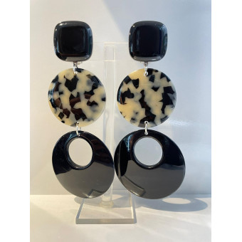 EVINE écaille blanc & noir - Francine BRAMLI Paris