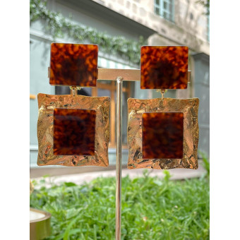 FLORA marron et doré  - Francine BRAMLI Paris