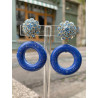 VANILLE bleu Cabochon cristal bleu - Francine BRAMLI Paris