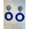 VANILLE bleu Cabochon cristal bleu - Francine BRAMLI Paris