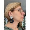 FIONA noir Cabochon cristal - Francine BRAMLI Paris