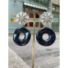 FIONA noir Cabochon cristal - Francine BRAMLI Paris