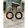 AKITA marron Cabochon Cristal - Francine BRAMLI Paris