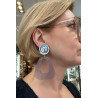 TRAPEZE rose pailleté Cabochon miroir - FRANCINE BRAMLI Paris