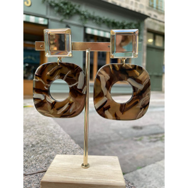 HOPE marron Cabochon miroir - Francine BRAMLI Paris