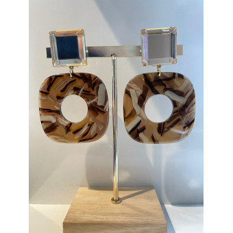 HOPE marron Cabochon miroir - Francine BRAMLI Paris