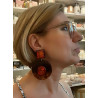 CHAPI écaille bordeaux Cabochon miroir - Francine BRAMLI Paris