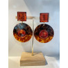 CHAPI écaille bordeaux Cabochon miroir - Francine BRAMLI Paris