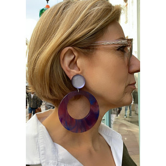 CLOE MM violet marbré - Francine BRAMLI Paris