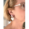 COEUR en nacre Cabochon miroir rose - Francine BRAMLI Paris