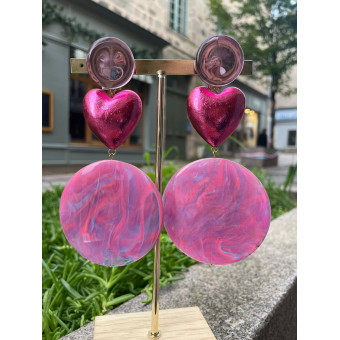 COEUR Rose Mauve - Francine BRAMLI Paris