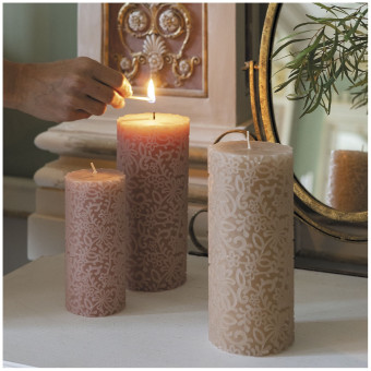 Bougie Décorative Fleur Rose H20 - MATHILDE M