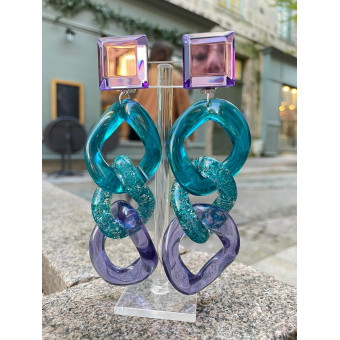 ASTRID Maillons bleu mauve - FRANCINE BRAMLI PARIS