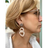 KEREN nacré rosé Cabochon cristal - Francine BRAMLI Paris