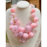 OLIVER perles roses - Francine BRAMLI PARIS Collier