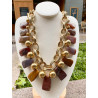 MAYLONE brun bordeaux doré - Francine BRAMLI PARIS Collier