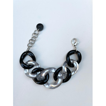 ALEXIS noir & gris - FRANCINE BRAMLI Paris bracelet