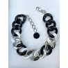 KEN Maillons Blanc, noir, argent, nacré - FRANCINE BRAMLI PARIS collier