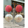 BELA M Perle Nacrée cabochon rose - Francine BRAMLI Paris