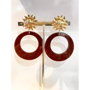 CLOE MM marron Cabochon soleil - Francine BRAMLI Paris