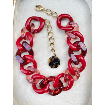 FREDDY Maillons rouges - FRANCINE BRAMLI Paris collier