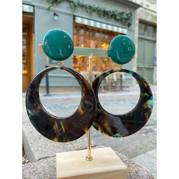CLOÉ bleu canard, vert, marron - Francine BRAMLI Paris