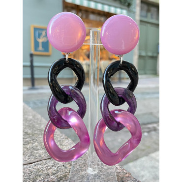 KEREN Maillons noir, prune, rose - Francine BRAMLI Paris