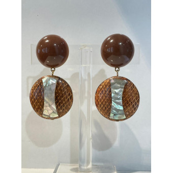 NURIA Marron & nacre - Francine BRAMLI Paris